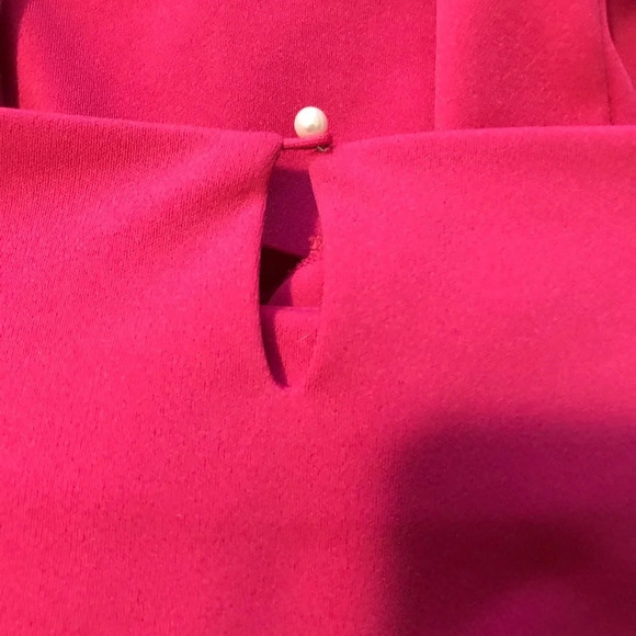 Talbots Plus Size Talbots 3/4  Ruffle Sleeve Tunic Hot Pink Size 2X - Picture 7 of 8